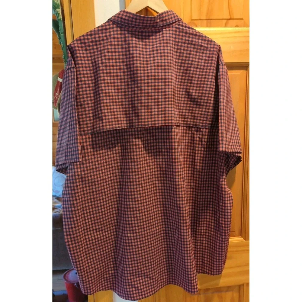 Men's NWT Field & Stream SS Performance Gingham Red Blue XXL 2XL Light‎ Fishing